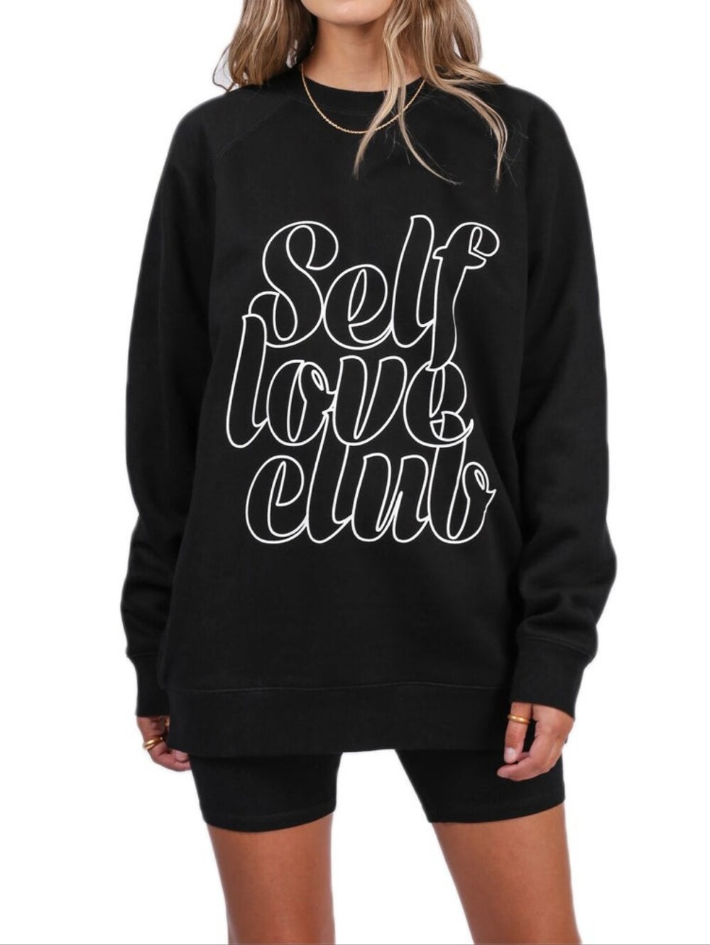 BRUNETTE the Label Big Sister Crew 'Self Love' Black - Size M/L